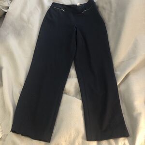 Talbot's Navy Ponte straightleg side zip ankle pants 10 EUC